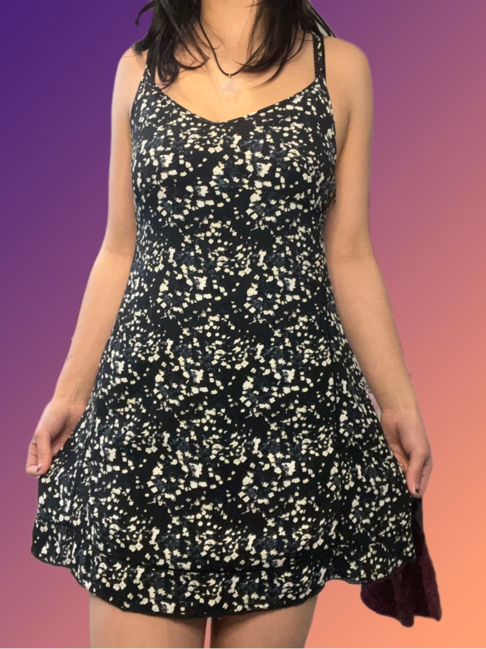 Sunday Best Black & White Speckled Mini Dress